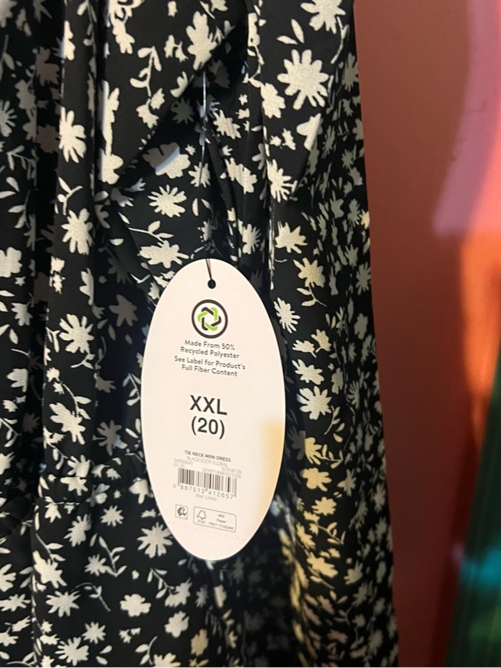 Scoop Long Sleeve Floral Lined Dress with Pockets XXL NWT - Picture 4 of 6